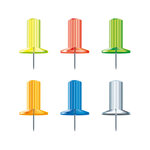 Exacompta - Boîte de 25 épingles Papic couleurs assorties translucides
