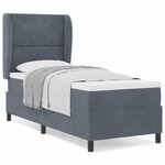 vidaXL Lit à ressorts avec matelas Gris foncé 80 x 200 cm Velours