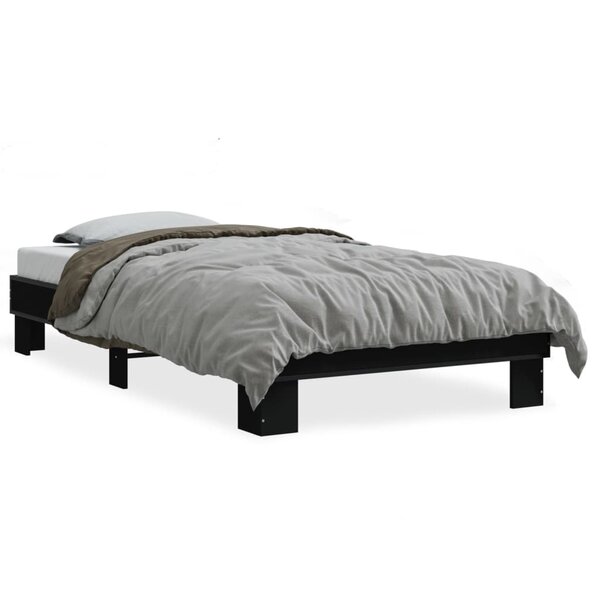 vidaXL Cadre de lit sans matelas noir 75x190 cm