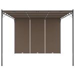 vidaXL Belvédère de jardin avec rideau latéral 4x3x2 25 m Taupe
