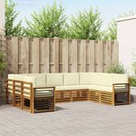vidaXL Ensemble de canapé d'angle avec coussin 9 Pièces Naturel et Crème