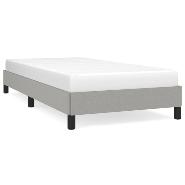vidaXL Cadre de lit Gris clair 90x200 cm Tissu