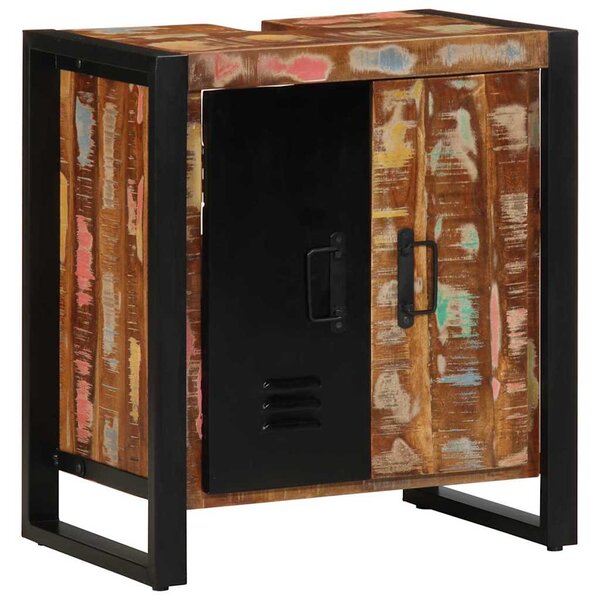 vidaXL Cabinet de Salle de Bain Marron Bois massif de récupération