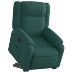 vidaXL Fauteuil inclinable électrique vert foncé tissu
