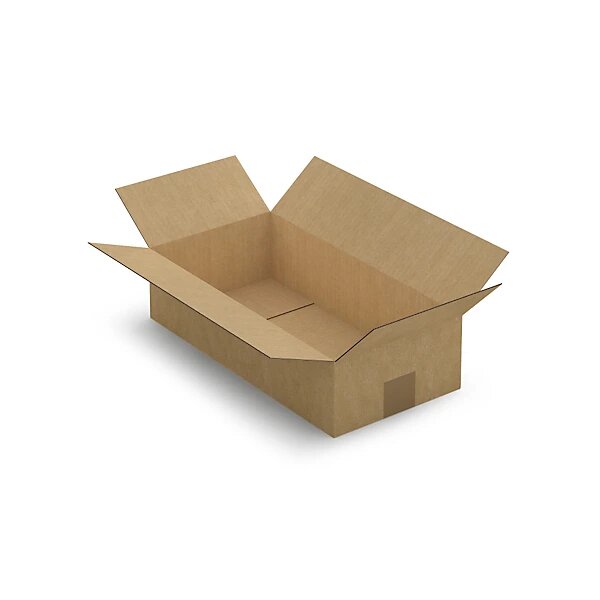 Caisse carton plate brune simple cannelure raja 40x20x10 cm (lot de 25)