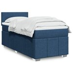 vidaXL Sommier à lattes de lit avec matelas Bleu 100x200 cm Tissu