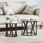 vidaXL Table d'appoint 2 Pièces Sonoma gris 50 x 50 x 40 cm