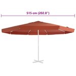 vidaXL Tissu de remplacement de parasol d'extérieur Terre cuite 500 cm