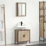 vidaXL Ensemble de mobilier de salle de bain avec étagère 2 Pièces Marron