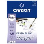 Bloc à dessin Imagine format A5 200 g Blanc CANSON