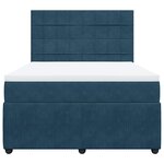 vidaXL Sommier à lattes de lit et matelas Bleu foncé 140x190cm Velours