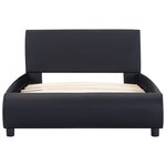 vidaXL Cadre de lit avec LED Noir Similicuir 90x200 cm