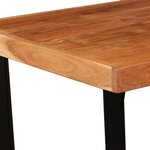 vidaXL Ensemble de bar 3 Pièces Bois d'acacia Cuir véritable et toile