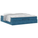 VidaXL Cadre de lit ottoman avec matelas bleu foncé 180x200 cm velours
