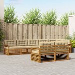 vidaXL Ensemble de canapés d'extérieur 8 Pièces Naturel et Beige