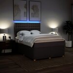 vidaXL Sommier à lattes de lit avec matelas Marron foncé 140x190 cm
