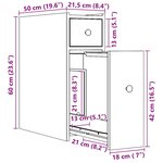 vidaXL Armoire de salle de bain étroite avec roulettes chêne fumé