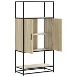 vidaXL Buffet haut chêne sonoma 68x35x139 cm bois d'ingénierie métal