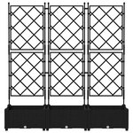 vidaXL Cache-pot de jardin 3 Pièces Noir 120 x 40 x 125 5 cm Acier