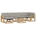 vidaXL Ensemble de canapés d'extérieur 8 pc Blanc et gris clair