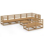vidaXL Salon de jardin 9 Pièces marron miel bois de pin massif