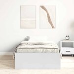 vidaXL Cadre de lit sans matelas blanc 75x190 cm