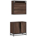 vidaXL Ensemble de meubles de salle de bain 2 Pièces Chêne marron