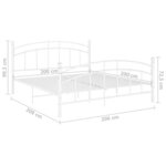 Vidaxl cadre de lit blanc métal 200x200 cm