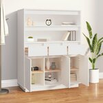 vidaXL Buffet haut Blanc 89x40x116 5 cm Bois massif de pin