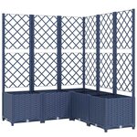 vidaXL Jardinière avec treillis bleu gris 120x120x136 cm PP