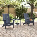 vidaXL Mobilier de jardin lounge 3 Pièces Bleu marine 38 x 38 x 46 cm