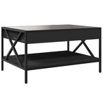 vidaXL Table basse avec LED infini noir 70x50x38 cm
