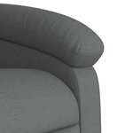 vidaXL Fauteuil inclinable de massage gris foncé tissu