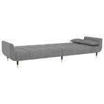 vidaXL Canapé-lit à 2 places avec deux oreillers Gris clair Velours