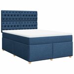 vidaXL Sommier à lattes de lit avec matelas Bleu 140x190 cm Tissu