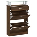vidaXL Armoire à chaussures Chêne marron 63x24x104cm Bois d'ingénierie