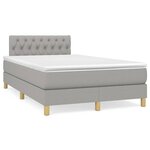 vidaXL Sommier à lattes de lit avec matelas Gris clair 120x200cm Tissu