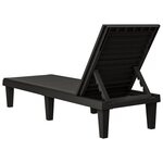 vidaXL Chaise longue noir 155x58x83 cm polypropylène