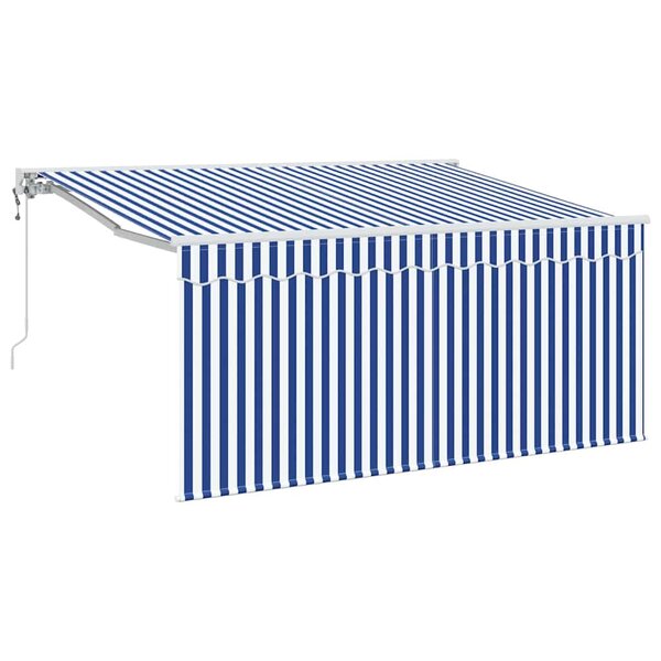 vidaXL Auvent Rétractable Bleu et Blanc 300 x 200 cm