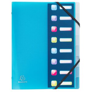 10 Trieurs Crystal - 3 rabats - 8 compartiments - A4 - Couleur aléatoire EXACOMPTA