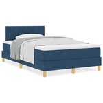 vidaXL Lit boxspring avec matelas avec matelas Bleu 120 x 200 cm tissu