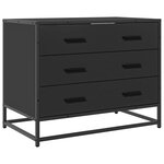 vidaXL Armoire à tiroirs noir 70x41x56 cm bois d'ingénierie
