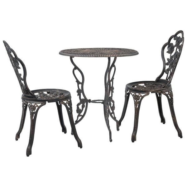 vidaXL Salon de bistro 3 Pièces Aluminium coulé