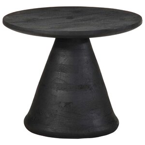 vidaXL Table d'appoint noir Ø50x40 cm bois de manguier massif