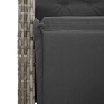 vidaXL Ensemble de bistro de jardin 9 Pièces coussins gris poly rotin