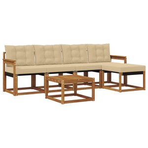 vidaXL Ensemble de canapés d'extérieur 6 Pièces Naturel et Beige