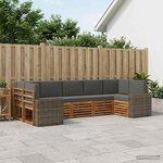 vidaXL Ensemble de canapés d'extérieur 7 pc Naturel et Anthracite