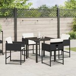 vidaXL Ensemble de salle à manger pour jardin 5 Pièces Noir Poly rotin