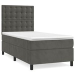vidaXL Sommier à lattes de lit et matelas Gris foncé 90x190 cm Velours