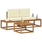 vidaXL Ensemble de canapés d'extérieur avec coussin 3 Pièces Naturel